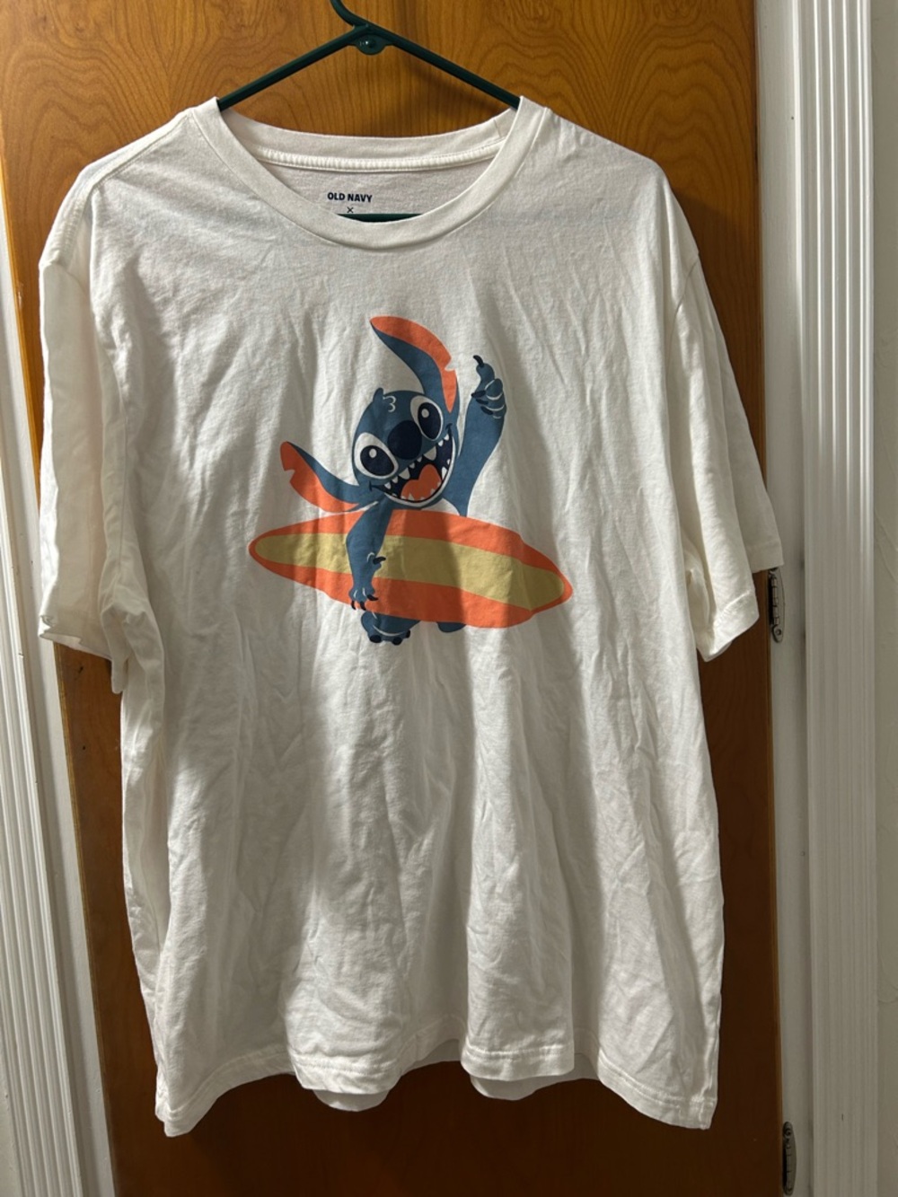 Old Navy Disney X Tee with Blue and Orange  StitchSurfing Graphic